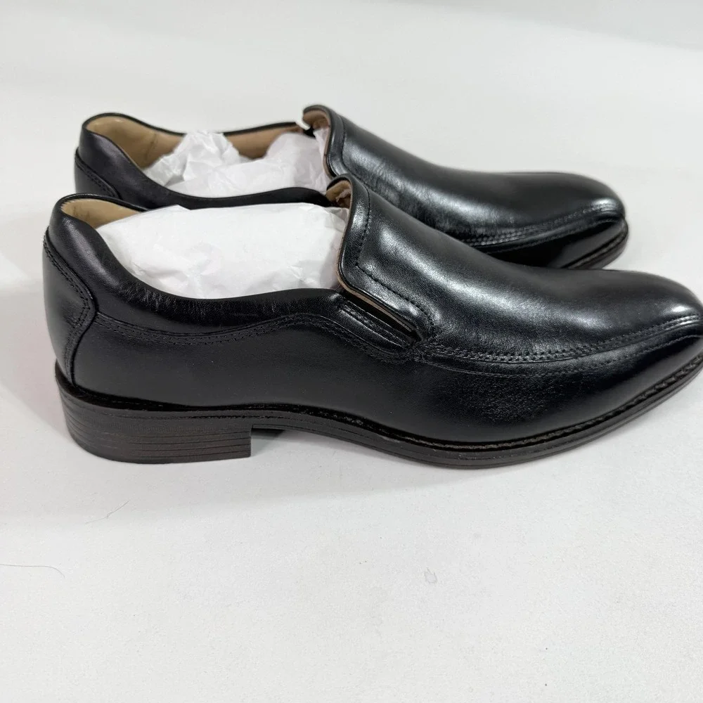 Johnston & Murphy Lewis Shoes Mens Size 8 Black Leather Slip On Dress Oxford